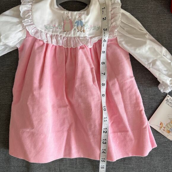 Beatrix Potter Original Pink Embroidered Peter Rabbit Dress 6-9 Baby Girl New - Picture 7 of 9
